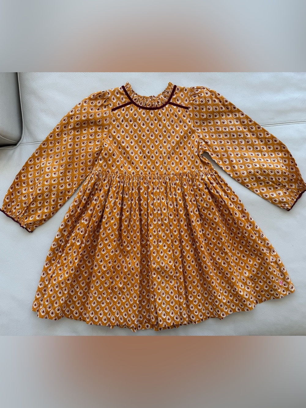 NWT Pink Chicken Inca Tear Drop Mustard Charlie Dress w/ Sparkly Thread Size 6